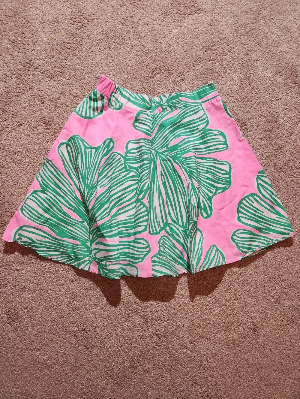 Lilly Pulitzer Girls Gabriella Skirt Who Let The Fronds Out Pink Green 10